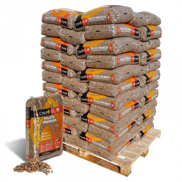 Crépito Pellet di legno – Pallet con 72 sacchi da 15 kg